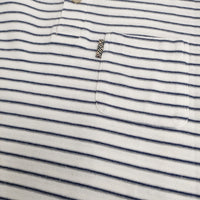 BURBERRY LONDON ノバチェック ボーダー サイズM ポロシャツ ホワイト ネイビー メンズ バーバリーロンドン【中古】5-0713S♪