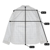 MARGARET HOWELL 578-153915 コットン チェック 丸襟 長袖シャツ ホワイト ブルー レディース マーガレットハウエル【中古】5-1109M∞