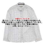 MARGARET HOWELL 578-153915 コットン チェック 丸襟 長袖シャツ ホワイト ブルー レディース マーガレットハウエル【中古】5-1109M∞