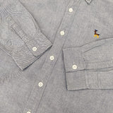 grin 824T-08 ボタンダウン 胸刺繍 コットン 長袖シャツ ブルー レディース グリン【中古】5-1109M∞