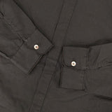 I am I 長袖 スカラップカラー コットン 比翼ボタン ブラウス シャツ ブラック レディース アイアムアイ【中古】5-1016M∞