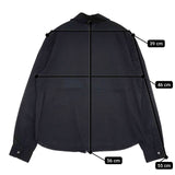 I am I 長袖 スカラップカラー コットン 比翼ボタン ブラウス シャツ ブラック レディース アイアムアイ【中古】5-1016M∞