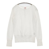 FABRIQUE en planete terre コットン ヘンリーネック ワッフル 長袖Ｔシャツ カットソー ロンＴ ホワイト レディース ファブリケ【中古】5-1016M∞