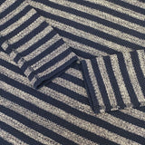 45R/45rpm インディゴギマボーダーテントTシャツ 定価38500円 セーター ニット ネイビー レディース フォーティーファイブアールピーエム【中古】5-1016M∞