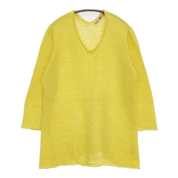 45R/45rpm リネンニットVネックセーター 定価28600円 ニット イエロー レディース フォーティーファイブアールピーエム【中古】5-1016M∞