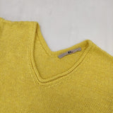 45R/45rpm リネンニットVネックセーター 定価28600円 ニット イエロー レディース フォーティーファイブアールピーエム【中古】5-1016M∞