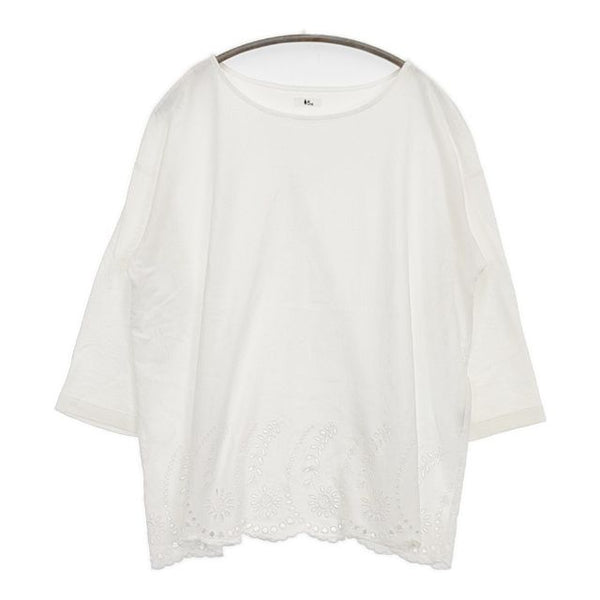 45R/45rpm 天竺カットワーク馬比古Tシャツ 定価30800円 カットソー ホワイト レディース フォーティーファイブアールピーエム【中古】5-1016M∞