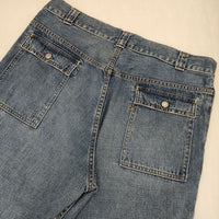 45R/45rpm ライ麦デニムのブッシュパンツ（インディゴ 淡）34サイズ 定価41800円 デニムパンツ ブルー レディース フォーティーファイブアールピーエム【中古】5-1006G∞