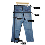 45R/45rpm ライ麦デニムのブッシュパンツ（インディゴ 淡）34サイズ 定価41800円 デニムパンツ ブルー レディース フォーティーファイブアールピーエム【中古】5-1006G∞