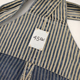 45R/45rpm おこめサテンの908オンザビーチオーバーオール（ヒッコリー 淡） 定価59400円 40.5 オーバーオール ネイビー レディース フォーティーファイブアールピーエム【中古】5-1113M∞