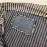 45R/45rpm おこめサテンの908オンザビーチオーバーオール（ヒッコリー 淡） 定価59400円 40.5 オーバーオール ネイビー レディース フォーティーファイブアールピーエム【中古】5-1113M∞