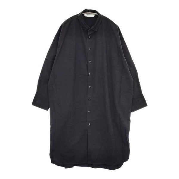 veritecoeur ロングシャツ 定価24200円 ST-106 コットン ワンピース ブラック レディース ヴェリテクール【中古】5-1006M∞