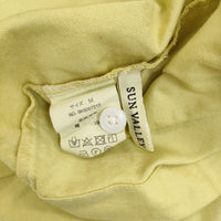 Sun Valley サイズM フレンチスリーブ ギャザー ブラウス シャツ イエロー レディース サンバレー【中古】5-0708S♪