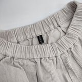 mizuiro-ind ワイド コーデュロイ コットン パンツ ライトベージュ レディース ミズイロインド【中古】5-1030T∞