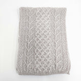 aran WOOLLEN MILLS ケーブルニット アイルランド製 ウール マフラー グレージュ レディース アランウーレンミルズ【中古】5-1128T◎