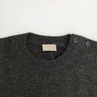 MARGARET HOWELL 578-9263014 エポレットボタンカシミア セーター ニット チャコールグレー レディース マーガレットハウエル【中古】5-1005T∞