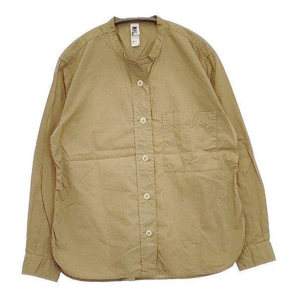 MHL. 595-0153500 GARMENT DYE BASIC POPLIN コットン バンドカラー 長袖シャツ ベージュ レディース エムエイチエル【中古】5-1004M∞