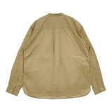 MHL. 595-0153500 GARMENT DYE BASIC POPLIN コットン バンドカラー 長袖シャツ ベージュ レディース エムエイチエル【中古】5-1004M∞
