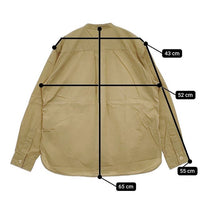 MHL. 595-0153500 GARMENT DYE BASIC POPLIN コットン バンドカラー 長袖シャツ ベージュ レディース エムエイチエル【中古】5-1004M∞