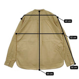 MHL. 595-0153500 GARMENT DYE BASIC POPLIN コットン バンドカラー 長袖シャツ ベージュ レディース エムエイチエル【中古】5-1004M∞