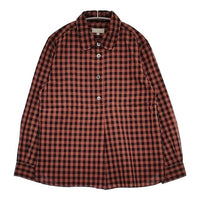 MARGARET HOWELL 578-0253608 LARGE GINGHAM CHECK COTTON 定価31900円 長袖シャツ ワインレッド レディース マーガレットハウエル【中古】5-1004M∞