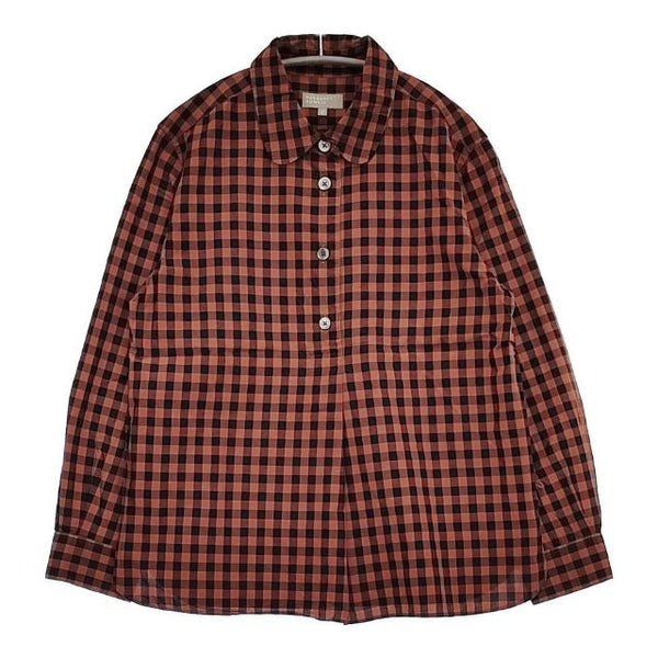 MARGARET HOWELL 578-0253608 LARGE GINGHAM CHECK COTTON 定価31900円 長袖シャツ ワインレッド レディース マーガレットハウエル【中古】5-1004M∞