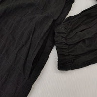 nicholson and nicholson DRACENA ギャザー 格子柄 ワンピース ブラック レディース ニコルソンアンドニコルソン【中古】5-1004M∞