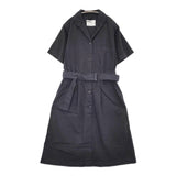 MHL. 595-1157551 COTTON LINEN SHIRTING サイズ1 ベルト付き シャツ ワンピース 21SS ブラック レディース エムエイチエル【中古】5-0708S♪