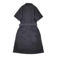 MHL. 595-1157551 COTTON LINEN SHIRTING サイズ1 ベルト付き シャツ ワンピース 21SS ブラック レディース エムエイチエル【中古】5-0708S♪