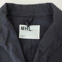 MHL. 595-1157551 COTTON LINEN SHIRTING サイズ1 ベルト付き シャツ ワンピース 21SS ブラック レディース エムエイチエル【中古】5-0708S♪
