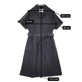 MHL. 595-1157551 COTTON LINEN SHIRTING サイズ1 ベルト付き シャツ ワンピース 21SS ブラック レディース エムエイチエル【中古】5-0708S♪