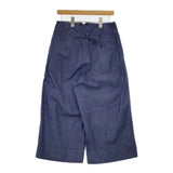 MHL. 595-1143501 COTTON HEMP DRILL ワイド パンツ ブルー レディース エムエイチエル【中古】5-0804M∞