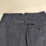 MHL. 595-1143501 COTTON HEMP DRILL ワイド パンツ ブルー レディース エムエイチエル【中古】5-0804M∞