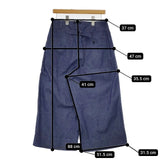 MHL. 595-1143501 COTTON HEMP DRILL ワイド パンツ ブルー レディース エムエイチエル【中古】5-0804M∞