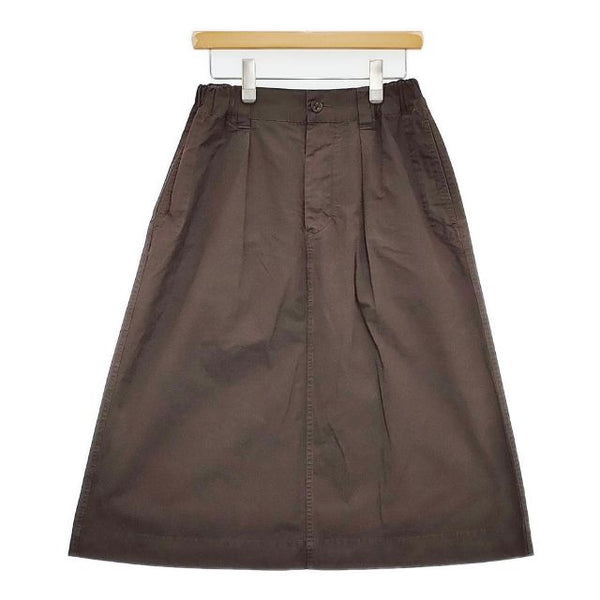 MHL. 595-1132504 FINE COMPACT COTTON POPLIN ロングスカート ブラウン レディース エムエイチエル【中古】5-1004M∞