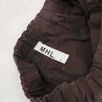 MHL. 595-1132504 FINE COMPACT COTTON POPLIN ロングスカート ブラウン レディース エムエイチエル【中古】5-1004M∞