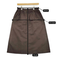 MHL. 595-1132504 FINE COMPACT COTTON POPLIN ロングスカート ブラウン レディース エムエイチエル【中古】5-1004M∞