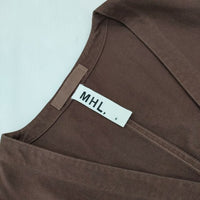 MHL. 595-9256503 soft twisted yarn cotton ジャンパースカート ノースリーブ ワンピース ワインレッド レディース エムエイチエル【中古】5-1004M∞