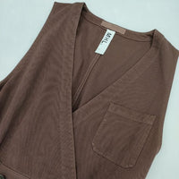 MHL. 595-9256503 soft twisted yarn cotton ジャンパースカート ノースリーブ ワンピース ワインレッド レディース エムエイチエル【中古】5-1004M∞