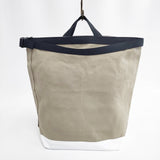TEMBEA 新品 ROLL TOP TOTE 定価22000円 コットン トートバッグ カーキ ホワイト レディース テンベア【中古】5-0813G◎#