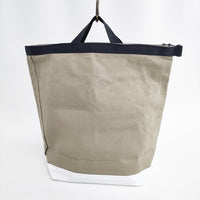 TEMBEA 新品 ROLL TOP TOTE 定価22000円 コットン トートバッグ カーキ ホワイト レディース テンベア【中古】5-0813G◎#