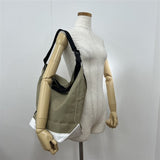 TEMBEA 新品 ROLL TOP TOTE 定価22000円 コットン トートバッグ カーキ ホワイト レディース テンベア【中古】5-0813G◎