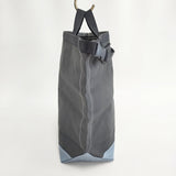 TEMBEA 未使用品 ROLL TOP TOTE 定価22000円 コットン トートバッグ チャコールグレー ライトブルー レディース テンベア【中古】5-0813G◎#