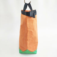 TEMBEA 未使用品 ROLL TOP TOTE 定価22000円 コットン トートバッグ オレンジ グリーン レディース テンベア【中古】5-0813G◎