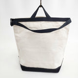 TEMBEA 未使用品 ROLL TOP TOTE 定価22000円 コットン トートバッグ キナリ ブラック レディース テンベア【中古】5-0813G◎