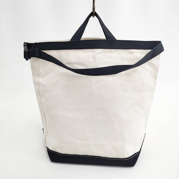 TEMBEA 未使用品 ROLL TOP TOTE 定価22000円 コットン トートバッグ キナリ ブラック レディース テンベア【中古】5-0813G◎