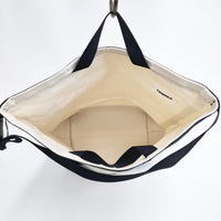 TEMBEA 未使用品 ROLL TOP TOTE 定価22000円 コットン トートバッグ キナリ ブラック レディース テンベア【中古】5-0813G◎