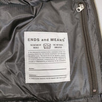ENDS and MEANS 新品 定価60500円 S ナイロン ダウンベスト 24AW AfricanBLK カーキ メンズ エンズアンドミーンズ【中古】5-0820T∞