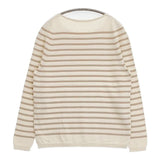 YURI+PARK 新品 MATHEA-B ボーダー 定価31900円 30-CJ012-FF12 コットン セーター ニット ベージュ レディース ユリパーク【中古】5-1201M∞