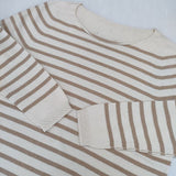 YURI+PARK 新品 MATHEA-B ボーダー 定価31900円 30-CJ012-FF12 コットン セーター ニット ベージュ レディース ユリパーク【中古】5-1201M∞